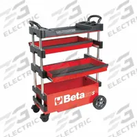 BETA Tool Utility Cart: Red / Red Drawer, 39 in Wd, 15 3/8 in Dp, 27 1/2 in Ht, No Lid, Keyed (MPN C27S-R). Key specifications — attr1116772: BETA; attr1116768: Keyed.