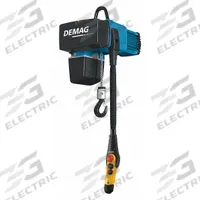 DEMAG Electric Chain Hoist: H4 - Heavy Duty, 230V AC, Hook Mounted - No Trolley, 2 Speeds (MPN DC Com 5-500-1/1 H5 V5.4/1.3-230/60). Key specifications — attr918889: DEMAG; attr918909: Chain Container; attr918925: 230V AC; attr922366: 28 in - 30 in.