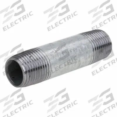 USA INDUSTRIALS Pipe Nipple: 1/2 in Nominal Pipe Size, 12 in Lg, Schedule 40, Galvanized Steel - Schedule 40 Threaded on Both Ends Pipe with Thread Sealant