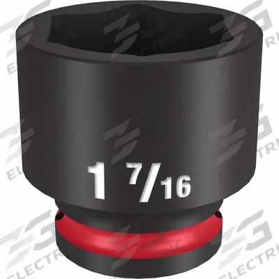 MILWAUKEE Standard Impact Socket: 1/2 in Drive Size, SAE, 1 7/16 in Socket Size, 6-Point - 1/2" Drive Impact Sockets