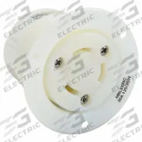 HUBBELL Locking Receptacle: Non-NEMA, White, 125/250V AC, 30 A Current Rating, 3 Poles, 3 Wires (MPN HBL3335C). Key specifications — Brand: HUBBELL.