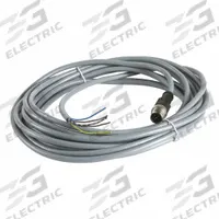 Cordset: M12 Male Straight X Bare Wire, 5 Pins, Gray, PVC, 5 m Cable Lg, 3 A Max Current (A) (MPN XZCPV1564L5). Key specifications — Cable Jacket Color: Gray; End 1 Gender: Male; End 1 Mounting Orientation: Straight; End 2 Connection Type: Bare Wire; IP Rating: IP67; Brand: TELEMECANIQUE SENSORS; Wire Size: 22 AWG; Cable Jacket Material: PVC.