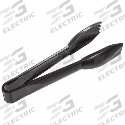 CRESTWARE Salad Tongs: 6 in Overall Lg, Black, Polycarbonate - Serving Tongs