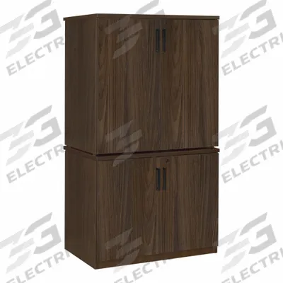 REGENCY Storage Cabinet: Neo Walnut, Laminate/Melamine, 65 in Overall Ht, 35 in Overall Wd - Full Height Storage Cabinets