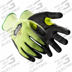 HEXARMOR Safety Gloves: 3XL ( 12 ), ANSI Cut Level A9, Palm, Dipped, Nitrile, Smooth, 1 PR (MPN 3062-XXXL (12)). Key specifications — Brand: HEXARMOR; Glove Hand Style: Left and Right; Touchscreen Compatible: Yes; Includes Reinforced Thumb Crotch: Yes; Knit Material Color: Blue.