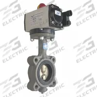 MILWAUKEE VALVE Pneumatically Actuated Butterfly Valve: For Water Media, Air to Spring, Ductile Iron (MPN GLB33E D 2). Key specifications — Brand: MILWAUKEE VALVE; Pilot Solenoid Voltage: Not Included.