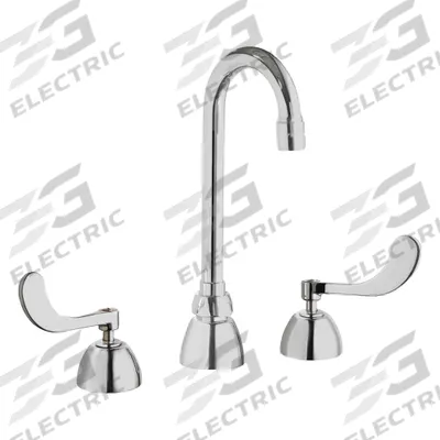 CHICAGO FAUCETS Gooseneck Kitchen/Bathroom Faucet: 786, Cast Brass, Widespread, Deck - Widespread Kitchen Faucets