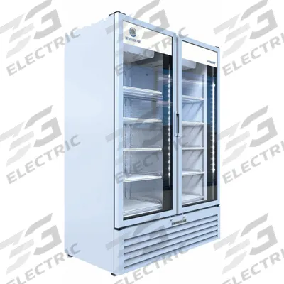 BEVERAGE-AIR Refrigerated Merchandiser: 78 3/8 in x 54 1/4 in x 29 1/8 in, White - Glass Door Refrigerator Merchandisers