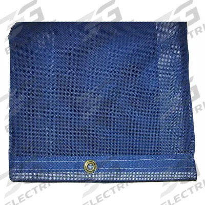 MAURITZON Tarp: 19.5 ft Lg, 19.5 ft Wd, Std Duty, 5 mil, Vinyl, Blue, 10 oz/sq yd - Mesh Tarps
