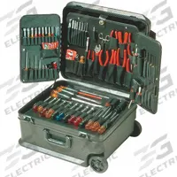 XCELITE Electronics Tool Kit: 86 Total Pcs, Rolling Tool Case, 30 or more Pieces Range (MPN TCMB100STWN). Key specifications — attr549013: (2) Diagonal-Cutting Pliers; attr549011: (1) Seizer; attr549010: (1) Adjustable Wrench; attr549007: (1) Knife; attr549012: (12) Slotted Screwdrivers; attr539015: XCELITE.