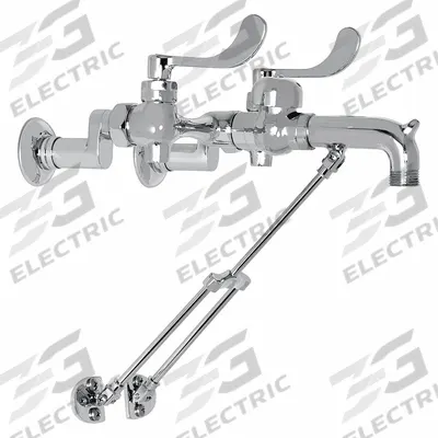 AMERICAN STANDARD Straight Service Sink Faucet: Wall, Centerset, Brass, Chrome - Widespread Utility Faucets