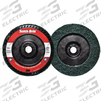 SCOTCH-BRITE Non-Woven Depressed Center Disc: 7 in x 7/8 in, Aluminum Oxide, Extra Coarse - Coating-Removal Discs for All Metals
