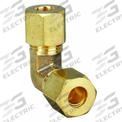 APPROVED VENDOR Compression Fitting Elbow: 1/4 in OD x 1/4 in OD Fitting Size - Low-Lead Standard Sleeve Brass Compression Fitting