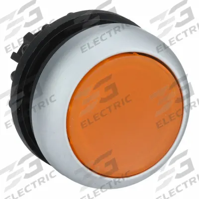 EATON Flush Push Button: Amber, 22 mm Mounting Size, Non-Metallic - Illuminated Flush-Mount Push-Button Operators