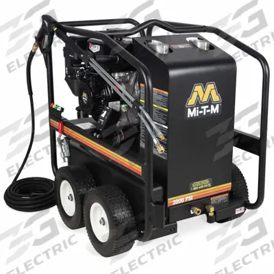 MI-T-M Gas-Powered Pressure Washer: Heavy Duty, Cart, 3,000 psi, 2.9 gpm - Hot Water Pressure Washers