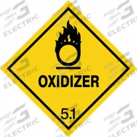 APPROVED VENDOR DOT Container Label: Oxidizer, 4 in x 4 in, 4 in Label Ht, 4 in Label Wd, 25 PK (MPN 9DYT9). Key specifications — Brand: APPROVED VENDOR; Message: Oxidizer.
