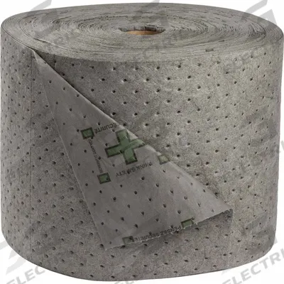 BRADY SPC ABSORBENTS Sorbent Roll: Gray, Polypropylene, 300 ft Roll Lg, 15 in Roll Wd - Printed Message Sorbent Rolls