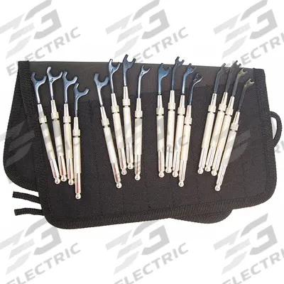 MOODY TOOL Open End Wrench Set: Alloy Steel, Steel Plated, 16 Tools - SAE & Metric, Single End, Open End Wrench Sets with Interchangeable Handle
