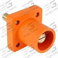 Single Pole Receptacle: Orange, Straight Taper Nose Mating, Threaded Stud Termination, 400 A (MPN 16R25-1UO). Key specifications — Series: 16; Receptacle Gender: Male; Brand: LEVITON.