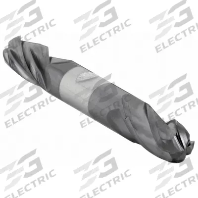 CLEVELAND Ball End Mill: Carbide, TiAlN Coated, Double End, 4 Flute, 1/2" Mill Dia - Double-End Carbide Ball End Mills
