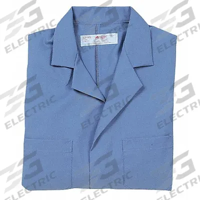 RED KAP Collared Lab Coat: M, Navy, Polyester/Cotton, 4 Pockets (MPN KT30NV RG 42) - Safety
