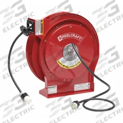 REELCRAFT Extension Cord Reel: Ratchet Lock, 50 ft Cord Lg, 12 AWG, SJEOOW, 5-20P Cord Lg, 5-20P (MPN L 5550 123 3A). Key specifications — Retractable Cord Ending NEMA Configuration: 5-20P; Feeder Cord Ending NEMA Configuration: 5-20P; Brand: REELCRAFT.