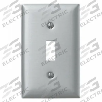 HUBBELL Wall Plate: Toggle, 1 Gang, Silver - General Purpose Wall Plates