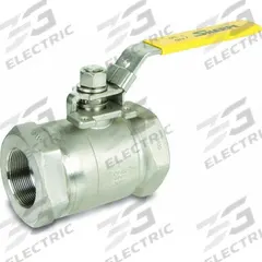 SHARPE Manual Two-Way Ball Valve: 1 1/4 in, Stainless Steel, Straight Valve Body, FNPT x FNPT, PTFE (MPN 4353011400). Key specifications — Brand: SHARPE; Handle: Locking Lever.