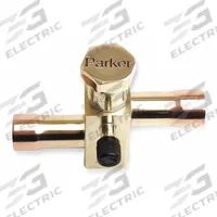 PARKER Refrigerant Ball Valve: 1/2 in Sweat, 750 psi Max, 1/4"-20 UNC – Bottom, -40°F to 250°F (MPN QL171R-08-08). Key specifications — Brand: PARKER; Manufacturer Part Number: QL171R-08-08; Connection Material: Copper; Product Type: Refrigerant Ball Valve.