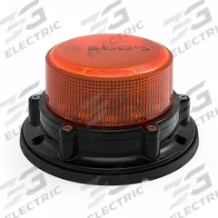 ECCO LED Directional Warning Light: Flashing Beacon, Amber, 3 3/8 in Overall Ht, LED, 10-30V DC (MPN EB8160A-WWG). Key specifications — Operating Voltage: 10-30V DC; Number of Flash Patterns: 20; Includes: Gasket; Electrical Connection: Blunt Cut Wires; Mount Type: Bolt; Brand: ECCO; Shape: Round; Lighting SAE Class Rating: SAE Class 1.