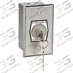 AMERICAN GARAGE DOOR SUPPLY Keyswitch: Open-Close, Momentary Contacts, Outdoor, Flush Mount (MPN HBFX-1). Key specifications — Manufacturer Part Number: HBFX-1; Brand: AMERICAN GARAGE DOOR SUPPLY; Compatible Product Type: Gate Operators; Contact Form: Momentary Contacts; Control Functions: Open-Close; For Location: Outdoor; Mounting Location: Flush Mount; Product Type: Keyswitch.