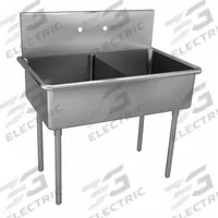 JUST MANUFACTURING Scullery Sink: 2 Bowls, 44 in Overall Ht, 39 in Overall Lg, 27 1/2 in Overall Wd (MPN NSFB236-2-J). Key specifications — Brand: JUST MANUFACTURING.