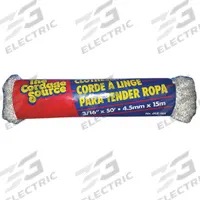 APPROVED VENDOR General Purpose Utility Rope: Double Braid, 3/16 in Dia, 55 lb Working Load Limit (MPN 25S-WA). Key specifications — Brand: APPROVED VENDOR; Rope Type: Static.