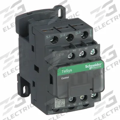 SCHNEIDER Magnetic Contactor: Non-Reversing, 3 Poles, 3NO Contacts, 18 A - Non-Reversing IEC Contactors