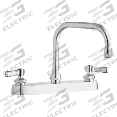 CHICAGO FAUCETS Low Arc Kitchen Faucet: 527, Cast Brass, Centerset, Deck, 2 Mounting Holes - Centerset Kitchen Faucets