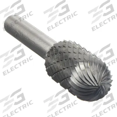 WIDIA METAL REMOVAL Carbide Bur: Ball-Nosed Cylinder, SC-5, Double Cut, 1/2" x 1" Head - Double-Cut Ball-Nosed Cylinder Burs