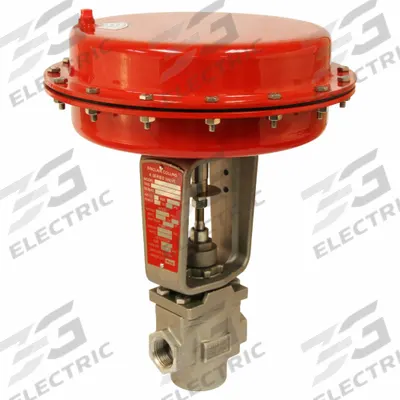 Parker Pneumatic Globe Control Valve: Stainless Steel, 1 in Pipe Size, FNPT x FNPT - Stainless Steel Pneumatic Globe Valves
