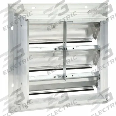 Dayton 15"H-W 5 1/4"L Aluminum Backdraft Damper: For 12 in Fan, Single Panel, 15 in H - Wall-Mount Backdraft Dampers