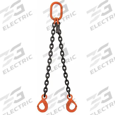 STREN-FLEX Chain Sling: 3/8 in Chain Trade Size, 100 Chain Grade, Latching Hook, Alloy Steel - Grade-100 Double-Leg Chain Slings