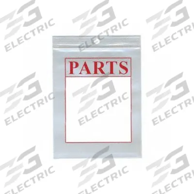 APPROVED VENDOR Reclosable Bag: PARTS, 4 mil Thick, 6 in Wd, 8 in Lg, Hang Hole Included - Preprinted PARTS Poly Bags