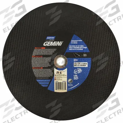NORTON Abrasive Cut-Off Wheel: Type 1, 14" x 1/8", 20 mm/1" Arbor, Silicon Carbide - Cut-Off Wheels for Asphalt