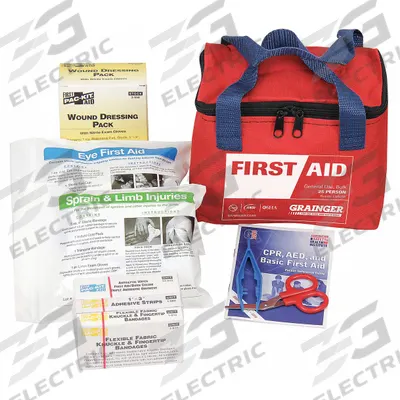 FIRST AID ONLY First Aid Kit and Housing: Industrial, 25 People Served, 32 Components - General Purpose First Aid Kits