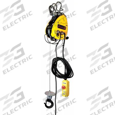 OZ LIFTING PRODUCTS Electric Wire Rope Hoist: H3 - Std Duty, Hook Mounted - No Trolley - Pendant-Controlled Cable Hoists