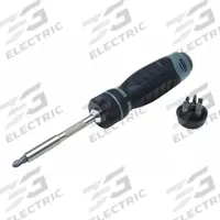 PROTO Multi-Bit Screwdriver: Phillips/Slotted Tip, #1/#2/5/16 in/7/16 in/9/64 in Tip Size, 7 Tips (MPN J9323). Key specifications — attr1205339: Phillips: #1 + #2; attr1205303: PROTO.