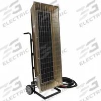 Portable Infrared Heater,240V AC (MPN H95-FSP-3). Key specifications — NEMA Plug Configuration: Hardwired; Heater Mounting Position: Vertical Burn; Includes: Steel Cart; Phase: 1, 3; Wattage Output: 9550 W; Voltage: 240V AC; Brand: FOSTORIA; Element Type: Flat Panel Emitter.