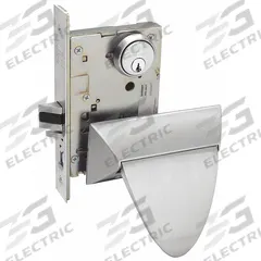 SARGENT Door Lockset: Office Paddle Locksets, Stainless Steel, ADA Compliant (MPN SG-8255ALP-32D LHR W INSIDE TURN PIECE)