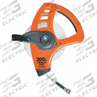 KESON Long Tape Measure: Manual, FLT1810200, SAE/Engineers Scale, 200 ft, 1/8 in - Open-Reel Long Tape Measures