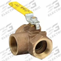 APOLLO Manual Three-Way Ball Valve: 1 1/2 in, Bronze, L Flow, FNPT x FNPT x FNPT, Std Port Ball Port (MPN 7060701). Key specifications — Brand: APOLLO; Handle: Lever.