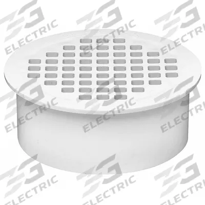 OATEY Floor Drain: 4 1/2 in Overall Dia, 4 1/2 in Grate Size, 4 in Nominal Pipe Size - Plastic Floor Drains for Unfinished Floors