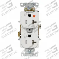LEVITON Isolated Ground Duplex Receptacle Outlet: Duplex, 5-20, White, 125V AC, 20 A (MPN T5362-IGW)